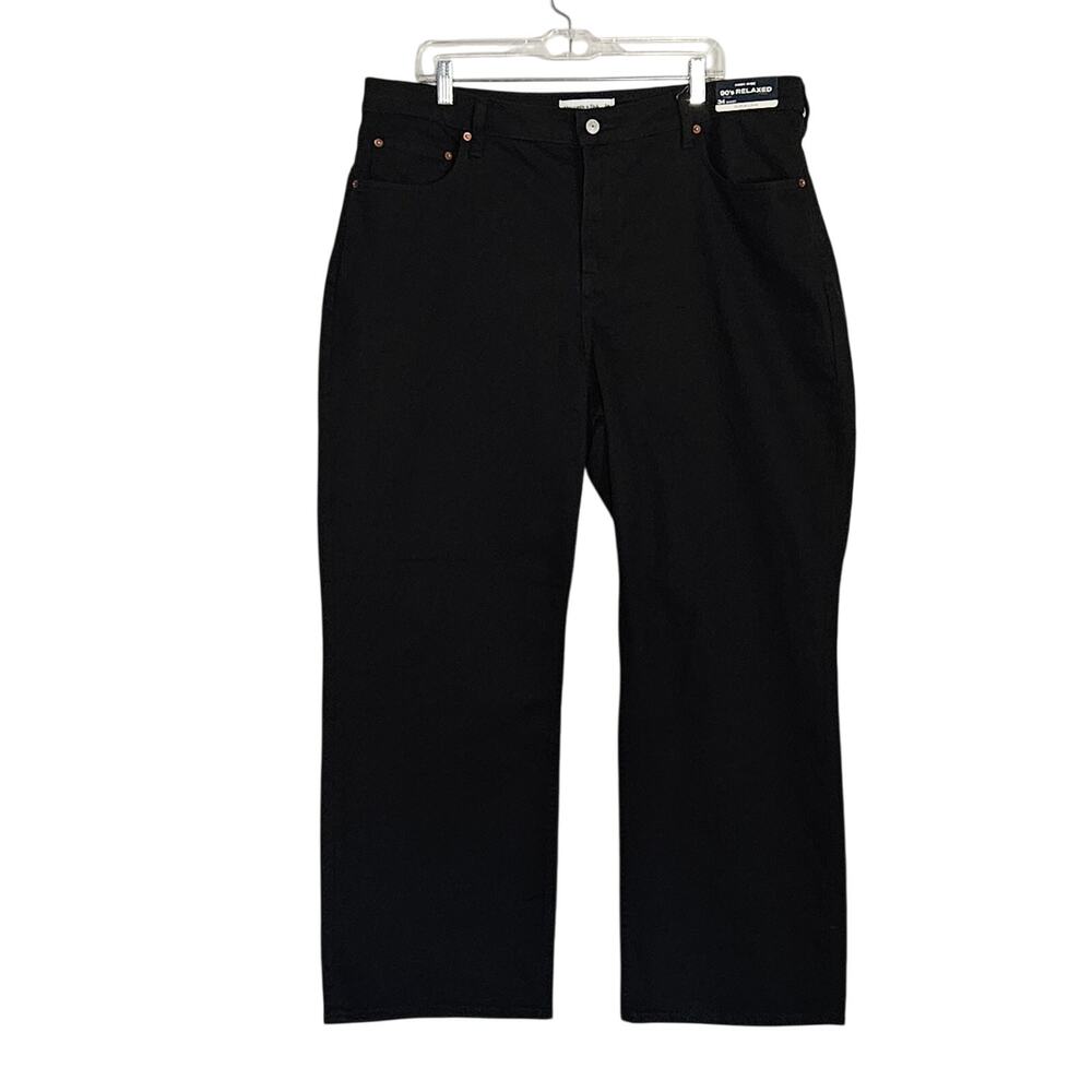 Abercrombie & Fitch Curve Love High Rise 90s Relaxed Jean Black Sz 34 Short NWT